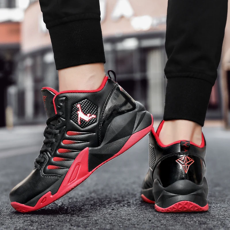 Mens Basketball Shoes Non-Slip Breathable Cushioning Wearable Steady Sports Shoes Gym Training Athletic Basketball Sneakers