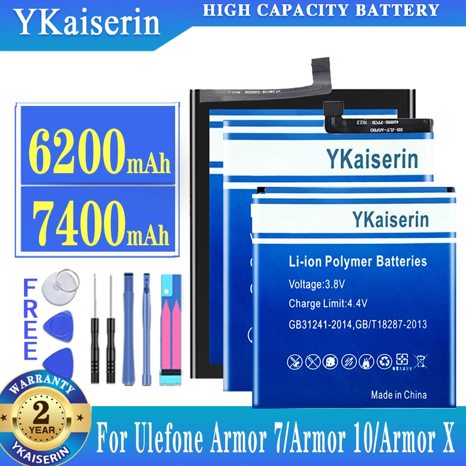 

YKaiserin High Capacity Battery For Ulefone Armor 7 10 X 3059 Armor7 Armor10 Armorx mobile phone bateria Batteries + Free tools