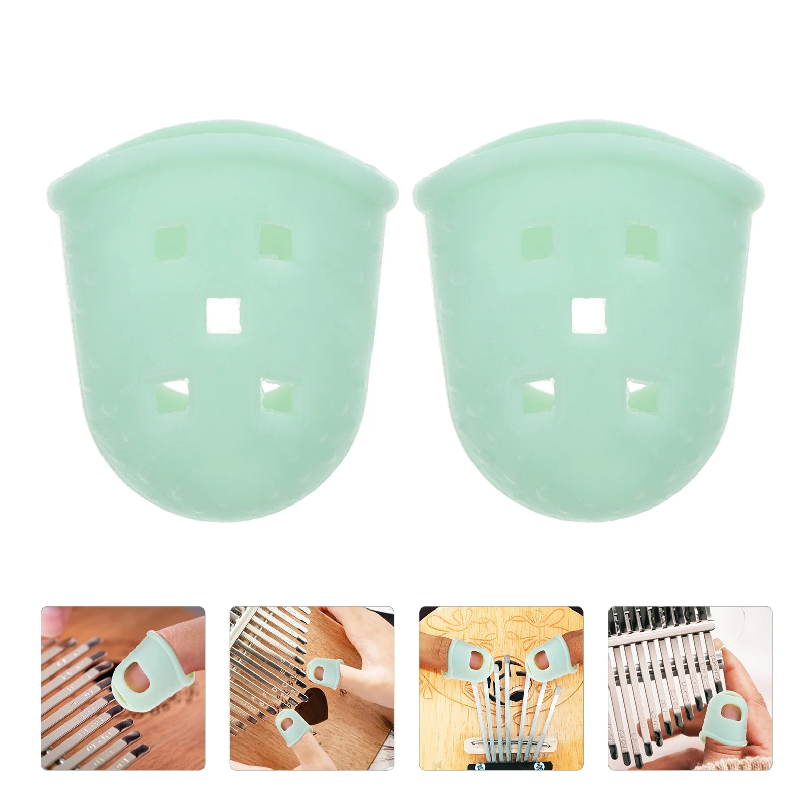 

Finger Thumb Kalimba Protector Guitar Silicone Fingertip Covers Cap Guards Protectors Pick Cover Anti Pain Supplies Practice
