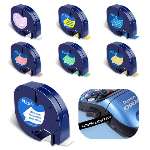 Лента для принтера Labelife черная на белом 12 мм * 4 м