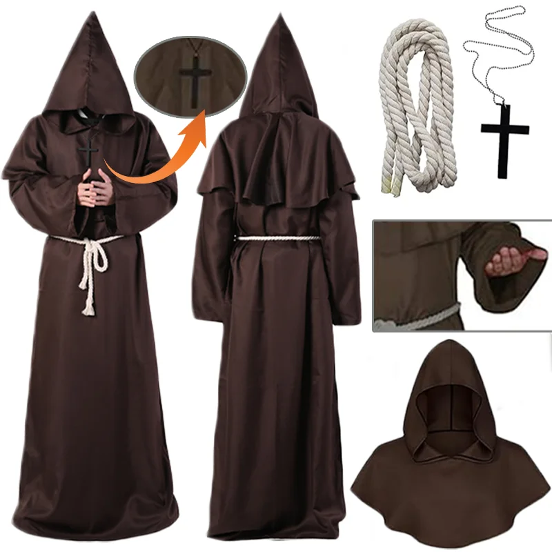 Новинка модель для Хэллоуина средневековый христианский фриар священный халат