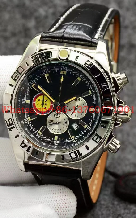 Роскошные новые мужские кварцевые часы с хронографом из нержавеющей стали