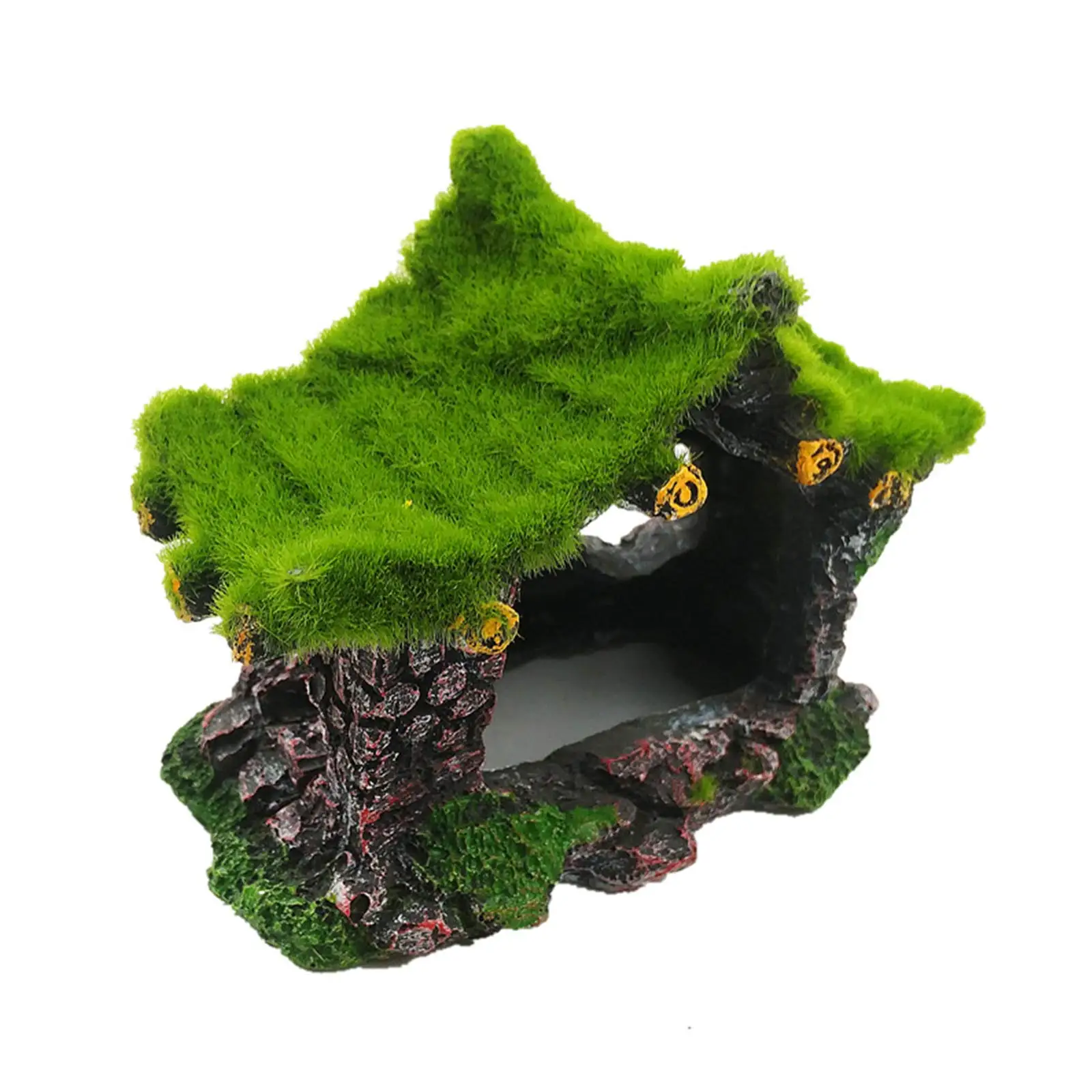 

Aquarium Decoration House Resin Hollow Hideout Betta Fish Log Driftwood Accessories Cave Ornament Moss Tank Small Fish Hideaway