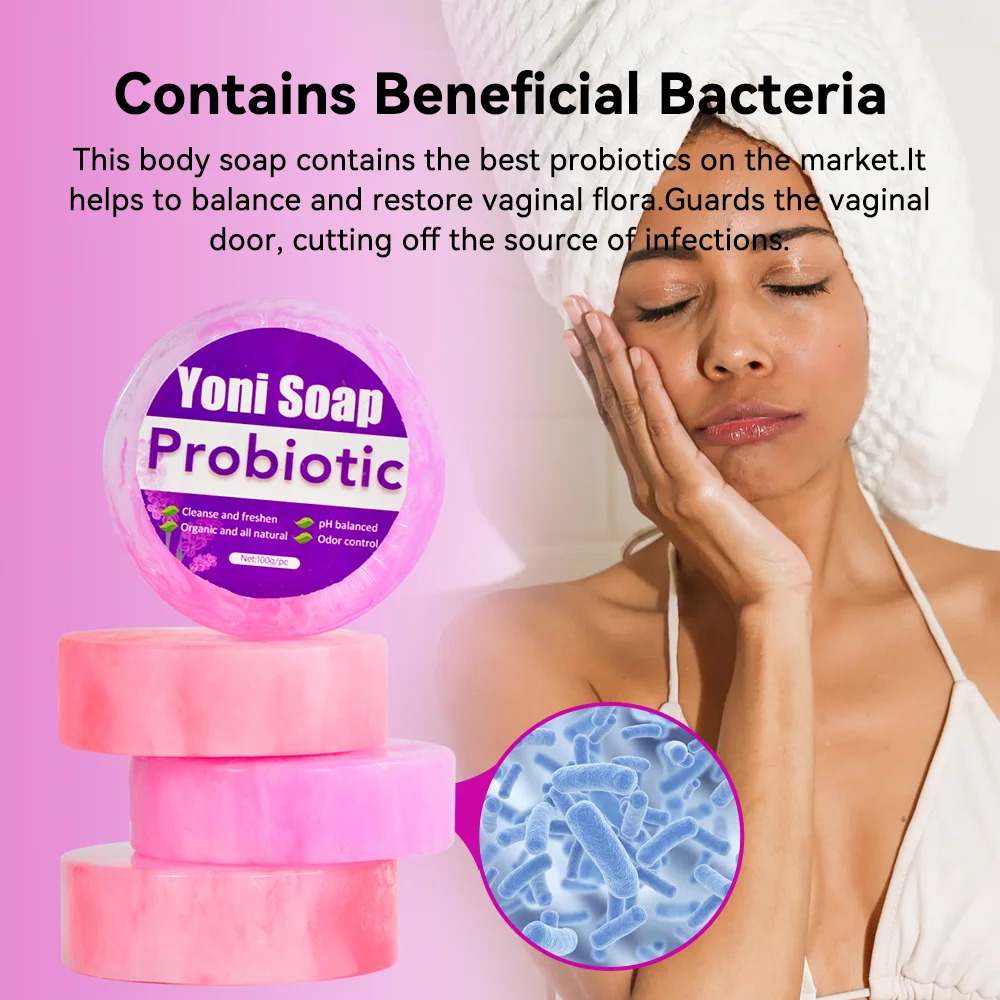 

2 Pcs Natural Herbal Probiotic Yoni Soap Bar Restore Vaginal Flora Women Private Intimate Health Care PH Balance Skin Cleansing