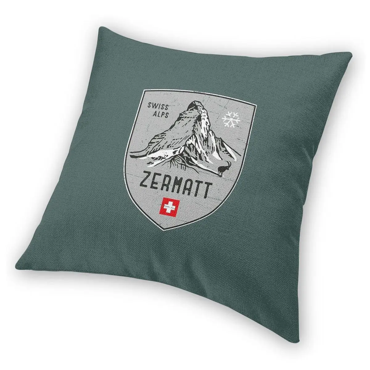 Zermatt Гора Швейцария эмблема квадратная наволочка полиэстер Лен бархат узор