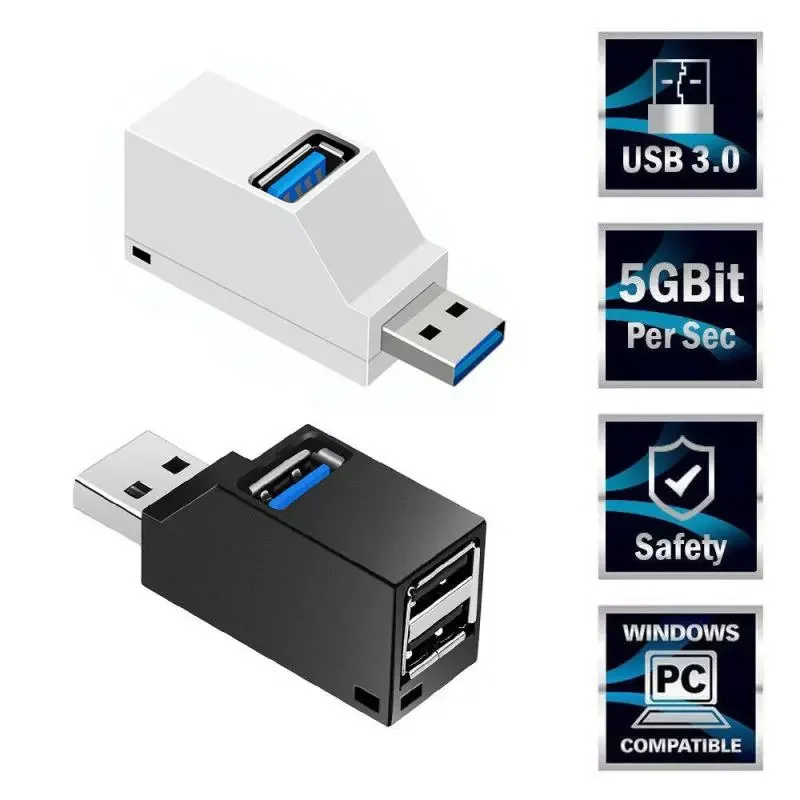 

3 Ports USB 3.0 2.0 Splitter Hub High Speed ​​Data Transfer Splitter Box Adapter For PC Laptop MacBook Pro Accessories