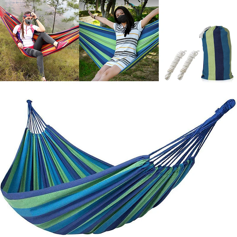 Портативный гамак подвесная койка из холщовой ткани для отдыха на открытом