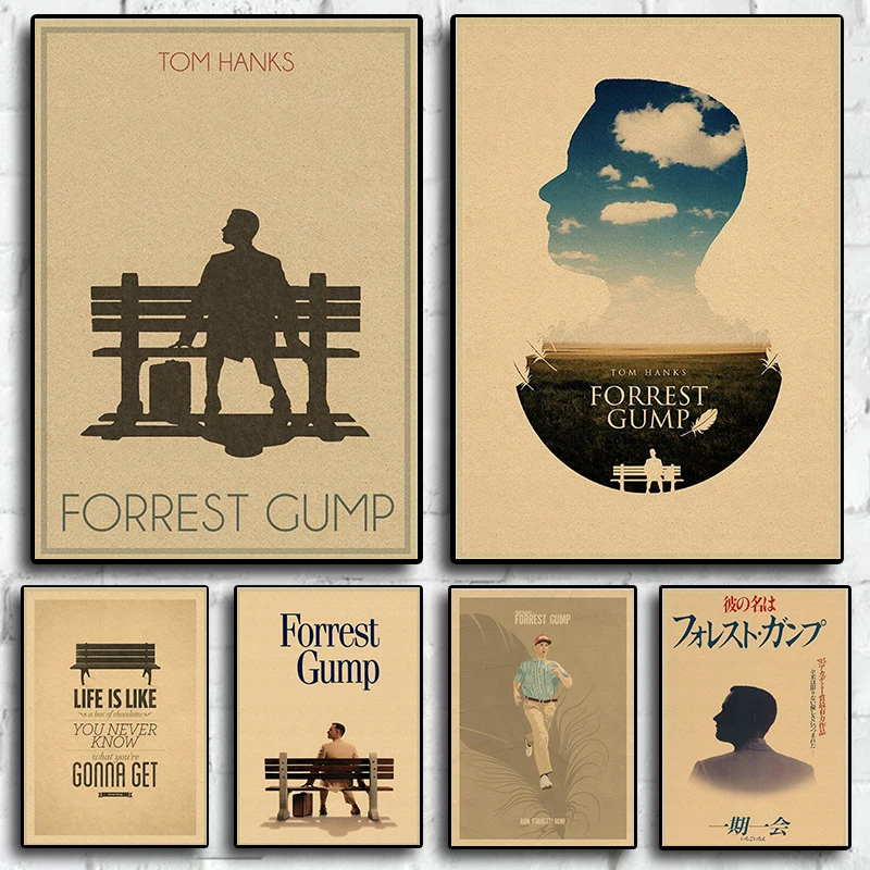 

80s Hot Forrest Gump Classic Movie Modern Home Wall Art Muarl Vintage Decorative Film Quotes Canvas Poster Aesthetics Room Decor