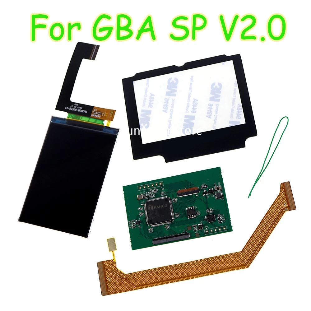 

1pc 3.0 inch ips high brightness LCD screen v2.0 for Gameboy ADVANCE SP Highlight IPS LCD Screen for GBA SP plastic screen lens