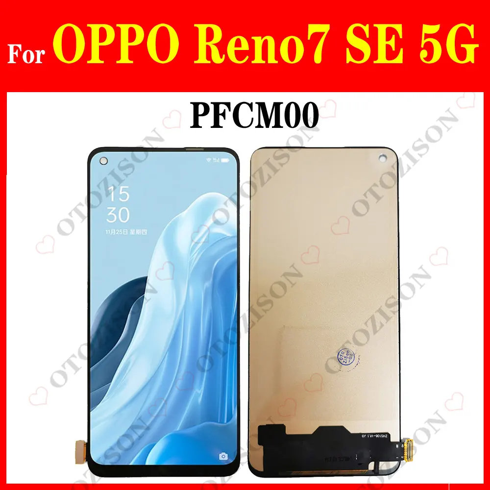 ЖК-дисплей 6,43 дюйма PFCM00 с рамкой для OPPO Reno7 SE 5G, дисплей, сенсорная панель, дигитайзер, датчик в сборе Reno 7SE, сменный ЖК-дисплей