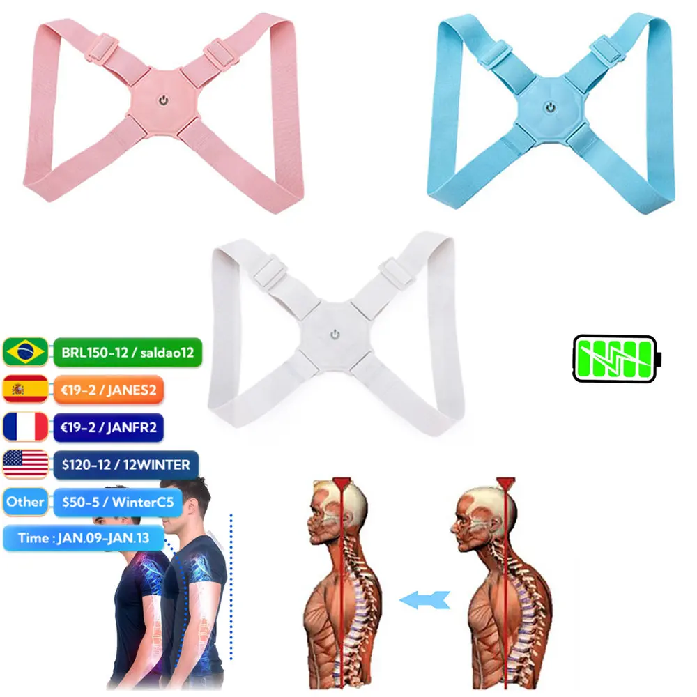 

Умный Корректор осанки, сидячий спины, умный Вибрационный оповещение, бандаж, поддержка плечевого тренировочного ремня, коррекция позвоноч...