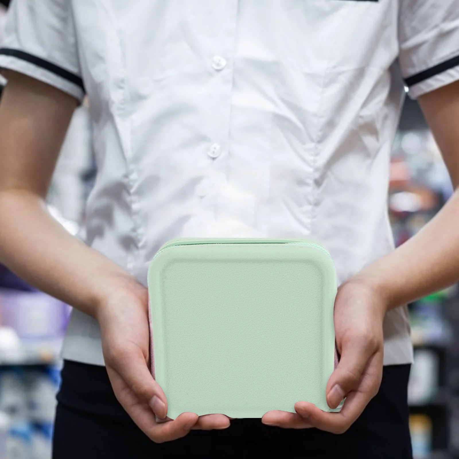 Кошелек для монет сумка женской гигиены тампоны светло-зеленые подушечки из