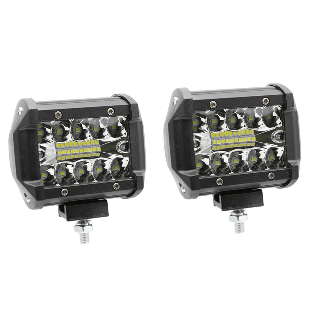 

2pcs LED Pods Light Bar Driving Fog Off Road Lights Triple Row Waterproof Spot Flood Combo Beam LED Cubes Lights for Pickup