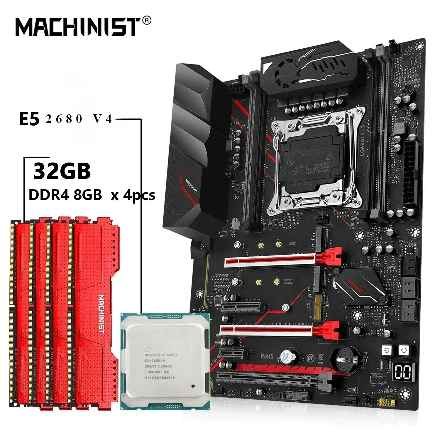Комплект материнской платы MACHINIST MR9A PRO MAX X99 с процессором ...