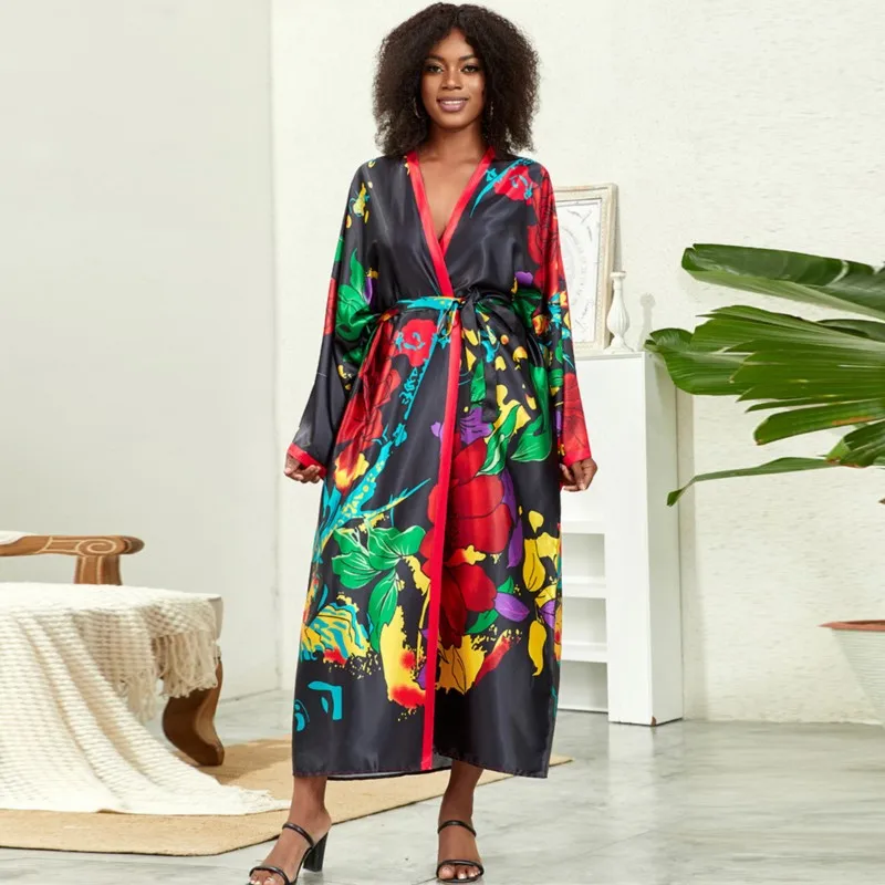 

Cardigan Cover-Ups Women Swimsuit Sundress Robes Summer New Print Bohemian Beach Holiday Long Maxi Dress Kimono shirt Cove Ups