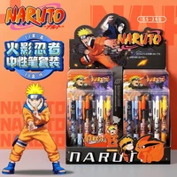 6pc set anime naruto ballpoint pen 0 55 mm black ink pen school office student exam signature pens for writing stationery supply