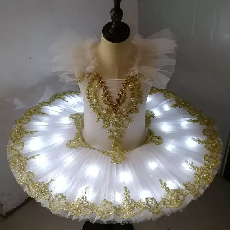 

New in Ballet Led Light Swan Lake Ballerina Pancake Tutu Girl Women Adult Child Ballet Dress Kids Dance Costumes Tutu Led cospla