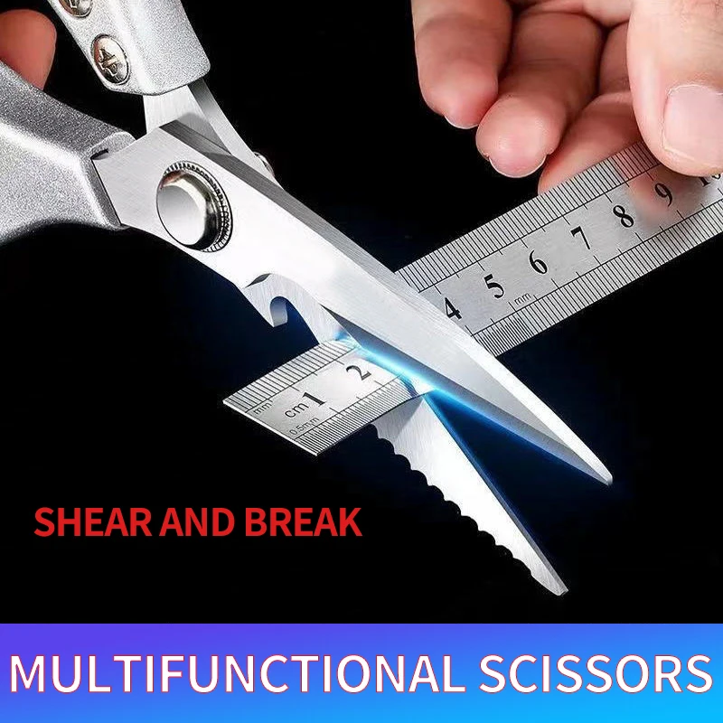 Multifunctional Kitchen Tools Kitchen Scissors Stainless Steal Meat Vegetable Cutting Scissors Chicken Bone Scissor Can Opener