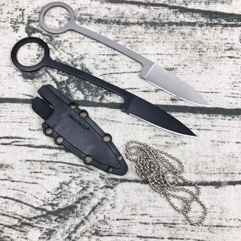 

Dropship 5cr13mov Steel Fixed Blade Knife EDC Necklace Knife Outdoor Camping Survival Knife with Kydex Scabbard