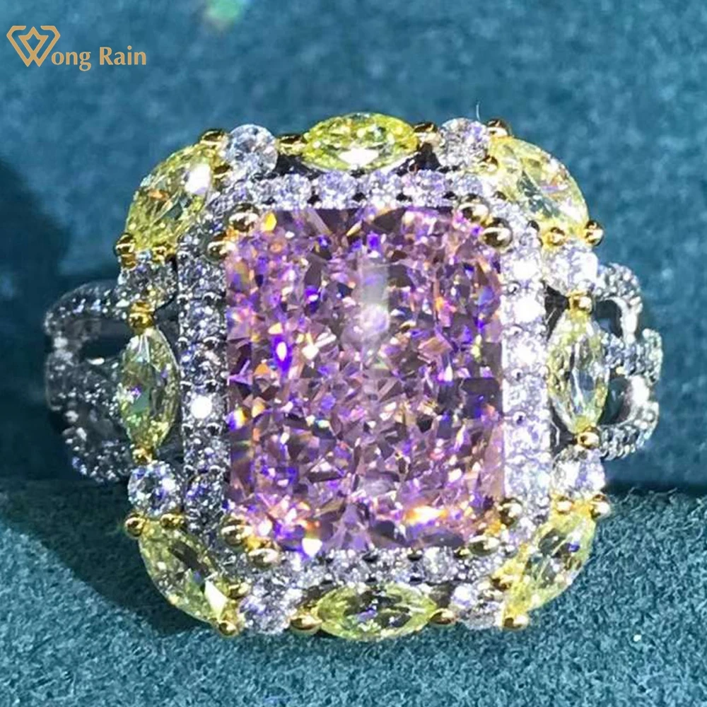 

Wong Rain 925 Sterling Silver VVS 3EX 3CT Crushed Ice Cut Created Moissanite Gemstone Wedding Engagement Ring Fine Jewelry Gifts
