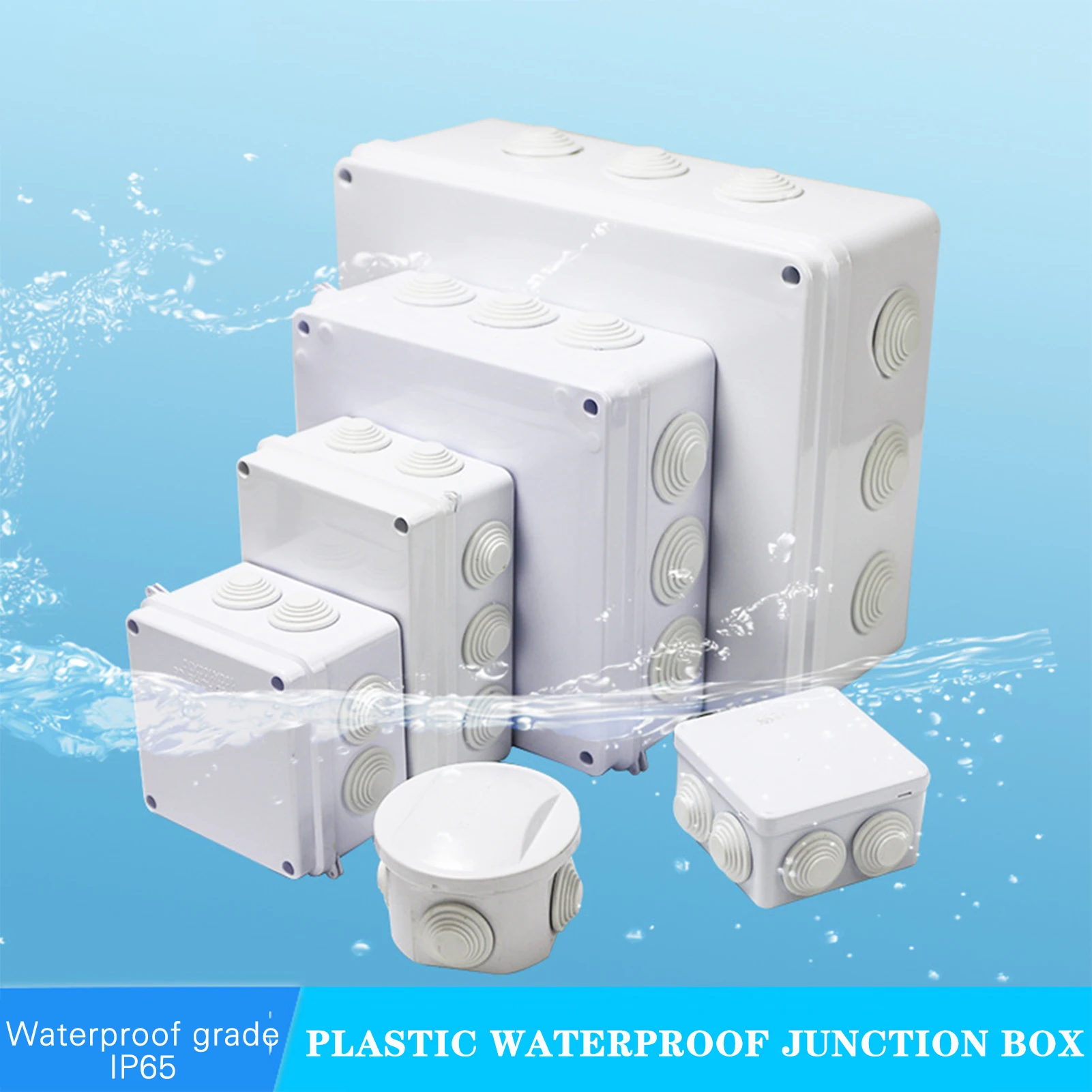 

Plastic Abs Junction Box Waterproof Electrical Box Indoor Outdoor Cable Connector External Electrical Junction Box Enclosure
