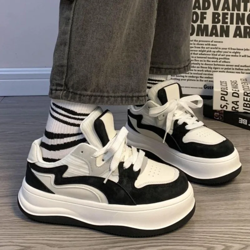 

2023 Hot Sale Ladies Shoes Lace Up Women Vulcanize Shoes Autumn Round Toe Mixed Colors Shoes Female Platform Sports Casual Shoes