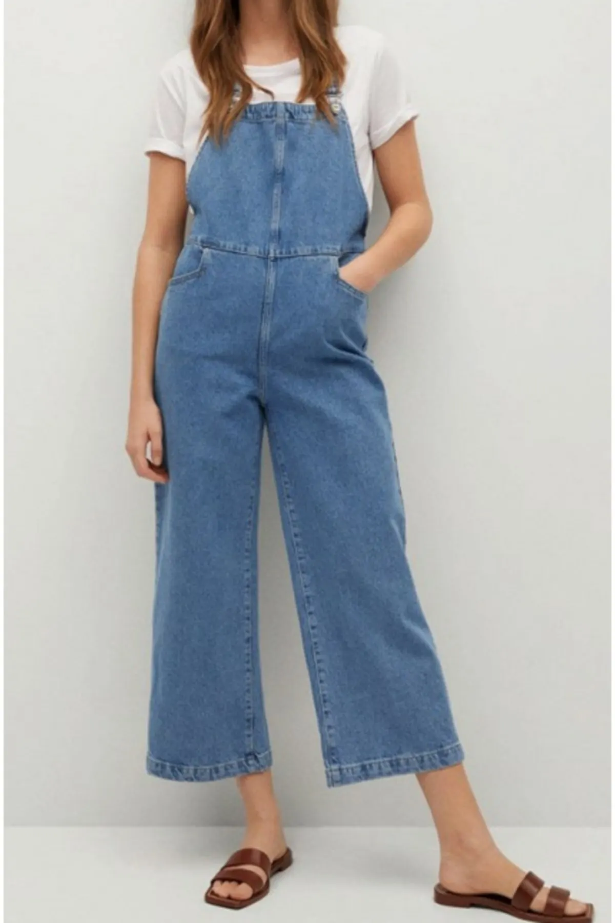

Women's Overalls Blue Wide Leg Denim Hot Style Quality Fabric Sleeveless Baggy Trousers Casual Jumpsuit