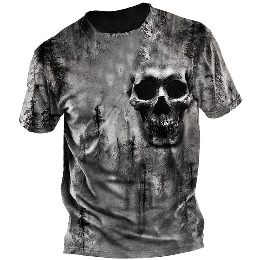 

Мужская Винтажная футболка с черепом, новинка 2022, футболка с принтом смерти для мужчин, одежда, свободная модная футболка, Американская футб...