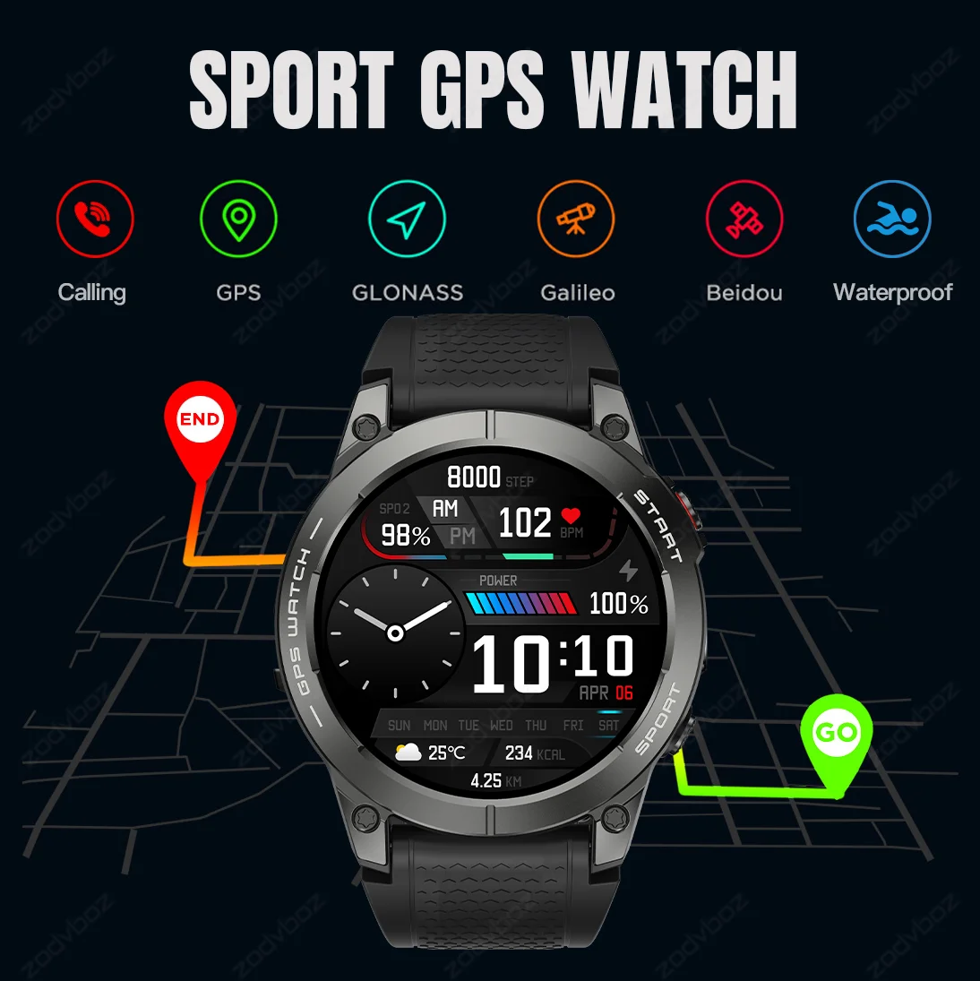 

2023 New GPS Smart Watch Men 1.43" AMOLED HD Screen Display Voice Calling Sport Watches IP68 Waterproof Smartwatch For Swimming
