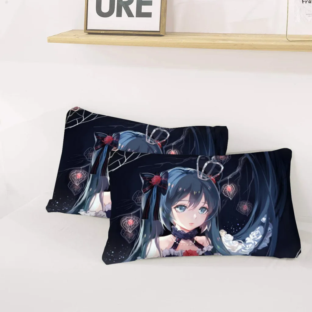 Kawaii аниме Хацунэ Мику милый набор простыней на заказ полный чехол одинарный