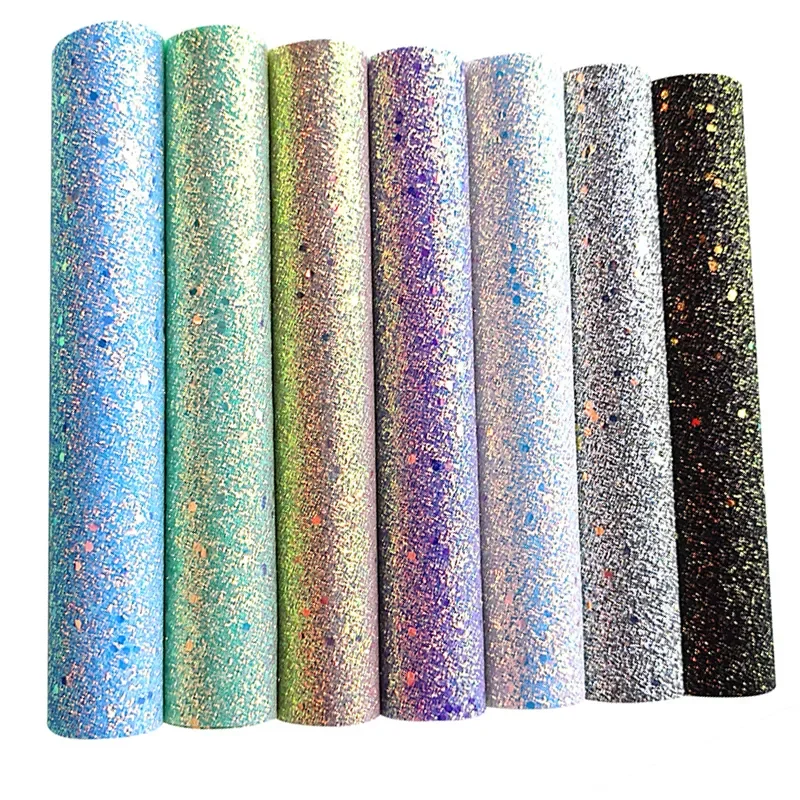 

Glitter Faux Leather Fabric Roll Solid Shiny Glitter Leather Sheets For Handbags/Earrings/Bows/Hairbow DIY Projects Accessories