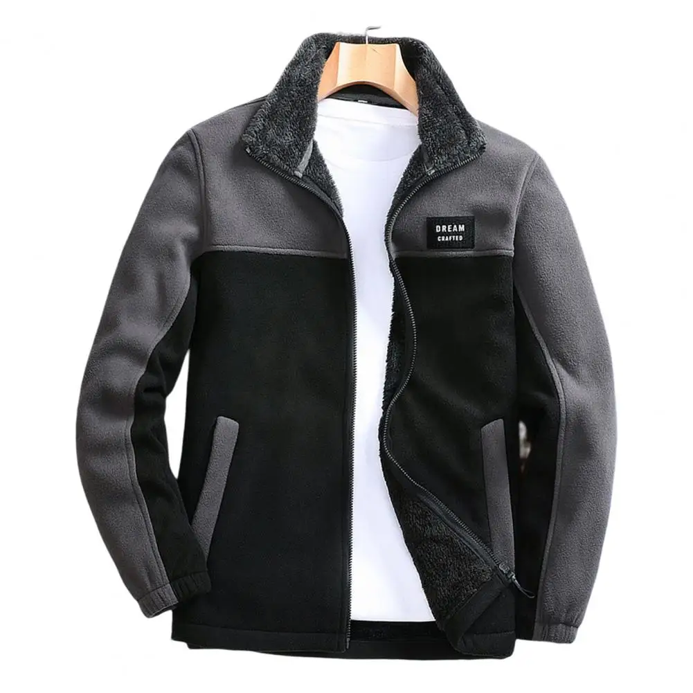 

Мужская Флисовая куртка с длинным рукавом и воротником-стойкой