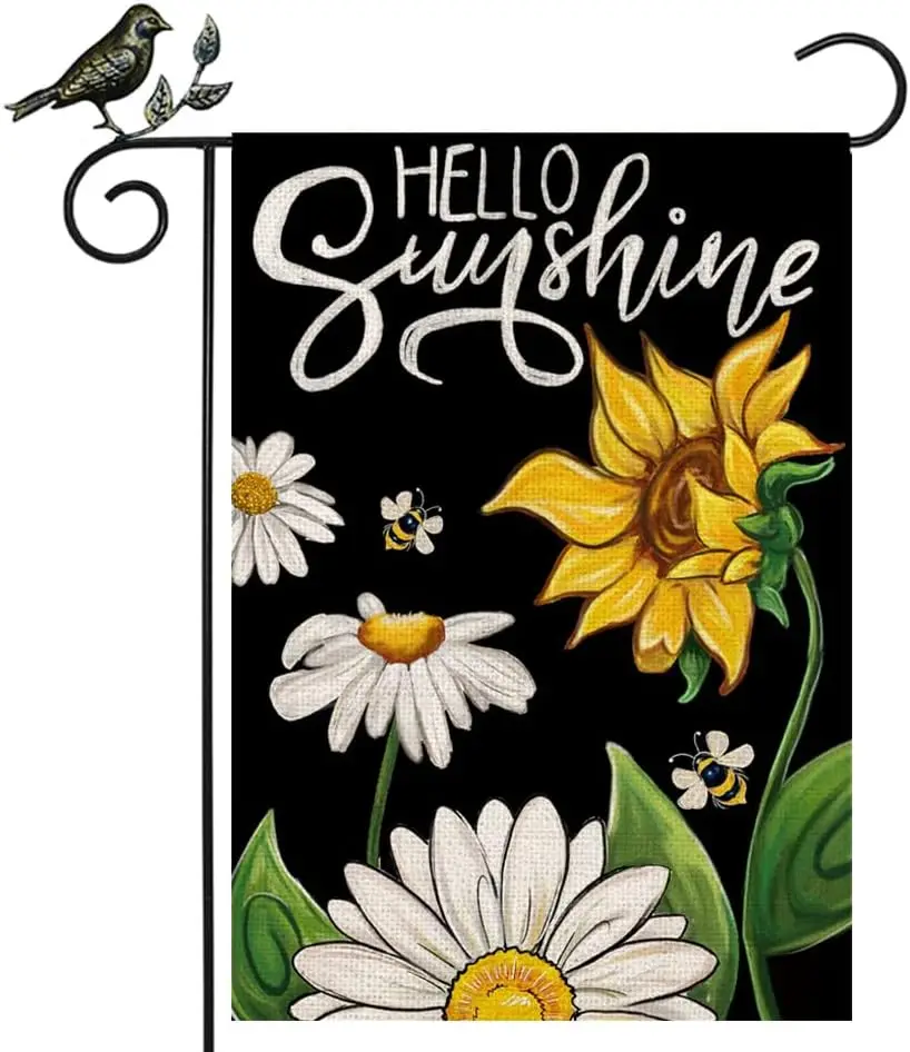 GEEORY летний садовый флаг 12 5x18 дюймов цветочный декоративный двусторонний Hello Sunshine