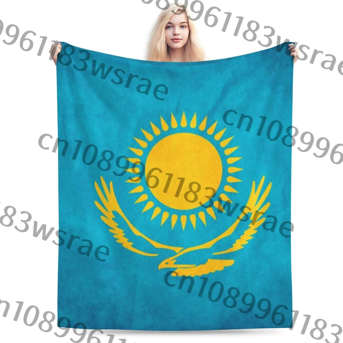 Супер мягкое Флисовое одеяло с национальным флагом Казахстана
