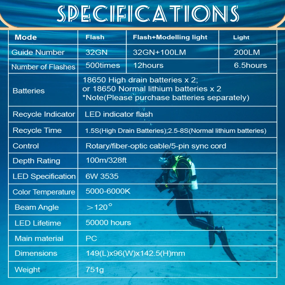 Вспышка для дайвинга камеры DSLR аксессуары подводной фотосъемки