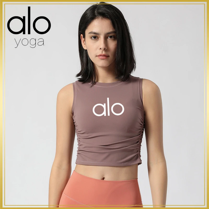 

Alo Yoga Clothes Women's Breathable Thin Fitness Quick Drying Tops Sports Sweatshirt Sleeveless Vest Running T-Shirts