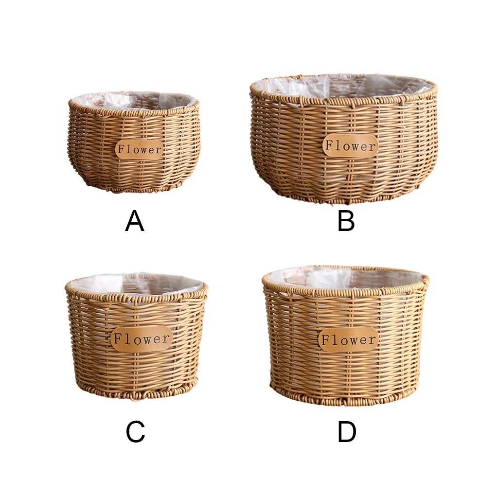 

Woven Flower Basket Rattan Storage Home Garden Plant Pot Party Planter