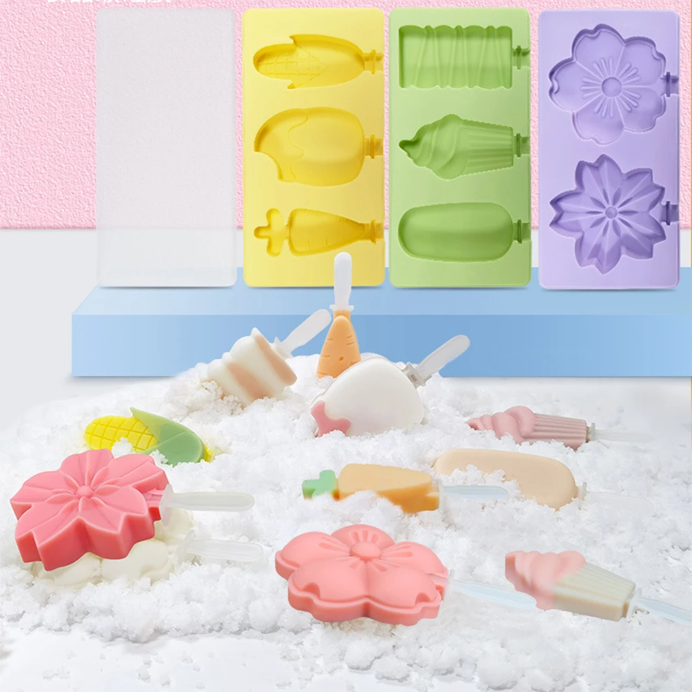 

Healthy Silicone Ice Cream Mold Easy Popsicle Mold Reusable Ice Cream Bar Pop Molds For DIY Making Summer Favorites