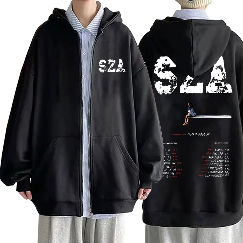 

Hot Singer SZA Music Album Zipper Hoodie Unisex Casual Sweatshirt Oversized Streetwear Men Women Fashion Hip Hop Zip Outerwear