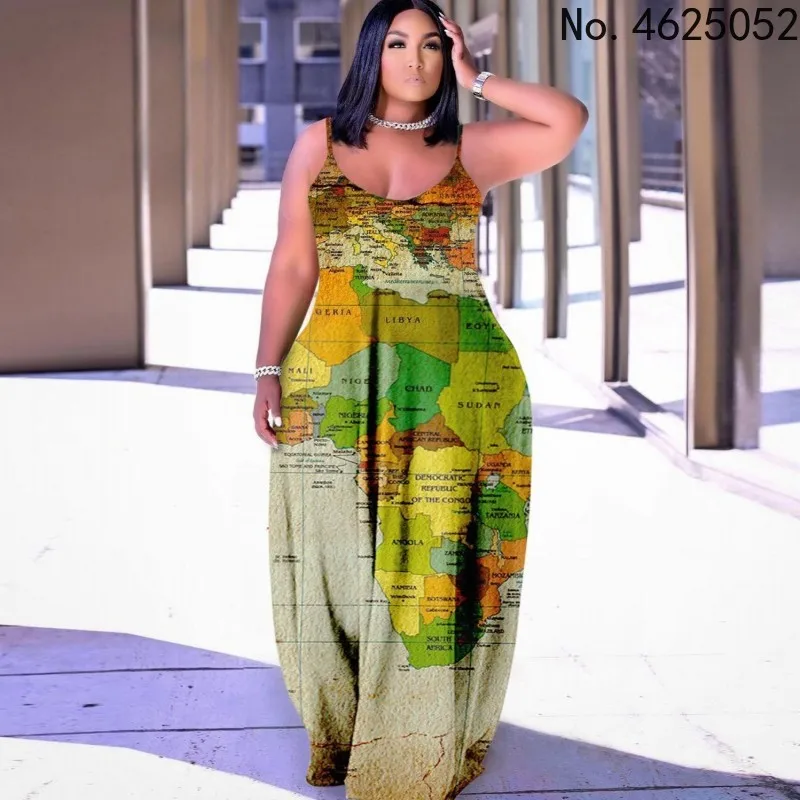 

African Dresses For Women Spaghetti Strap Maxi Dress Dashiki Patchwork Pleated African Clothes Africa Clothing Christmas Robe