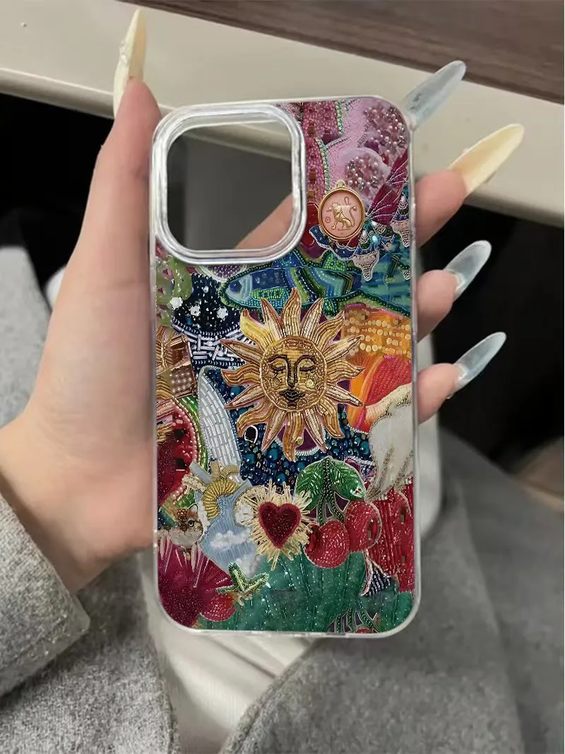 Винтажный чехол для телефона с иллюстрацией, для IPhone 16, 15, 14, 13, 12, 11 Pro Max 7, 8 Plus, двухслойный силиконовый мягкий чехол с защитой от падения (art.: 3920cf0bec9b2) - 3920cf0bec9b2