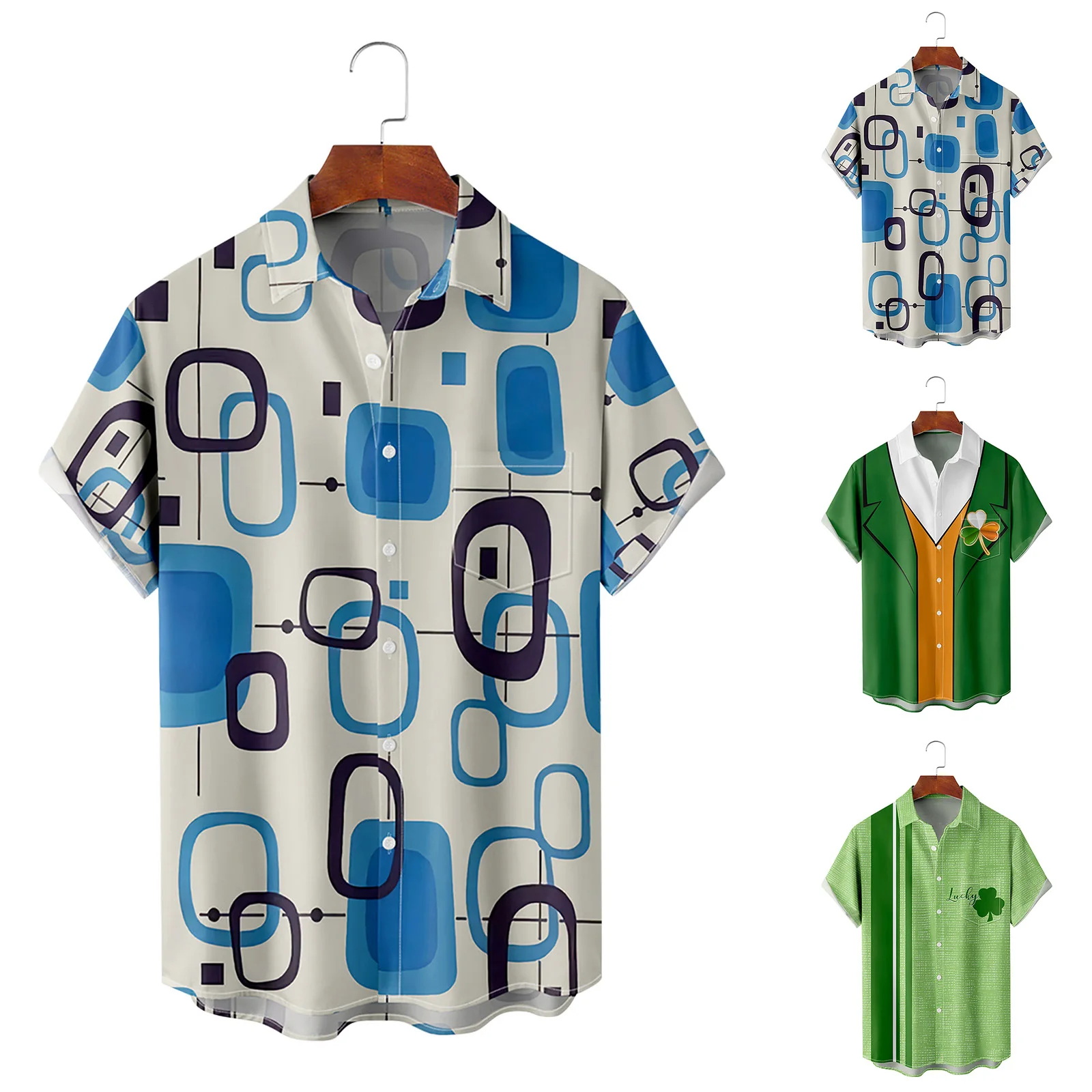 

Футболка Мужская/Женская с 3D-принтом, отложным воротником и рисунком