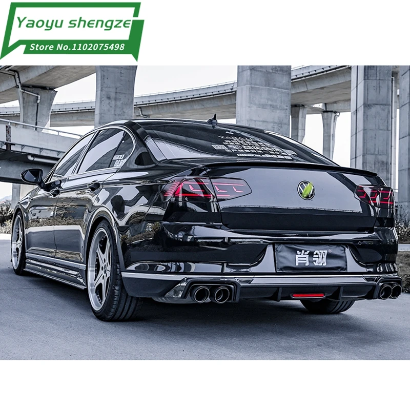 Для Volkswagen Passat 2020, черный задний бампер из АБС-пластика, спойлер багажника, защита заднего диффузора (art.: 3920cbb10ffe6) - 3920cbb10ffe6