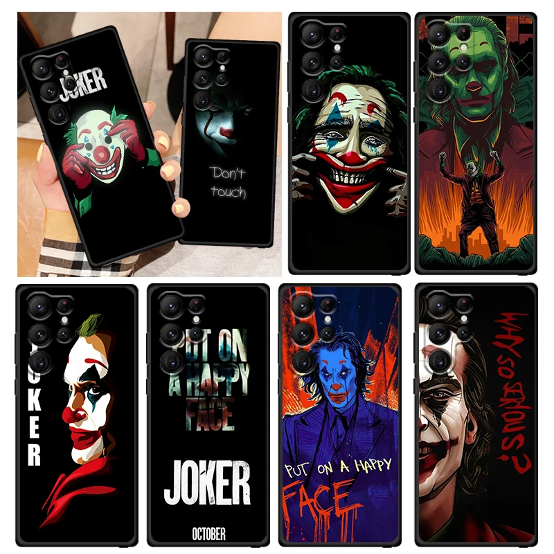 

Superhero The Joker Anime Phone Case For Samsung Galaxy S23 S22 S21 S20 FE S10 S10E S9 Plus Ultra Pro Lite 5G Black FUnda