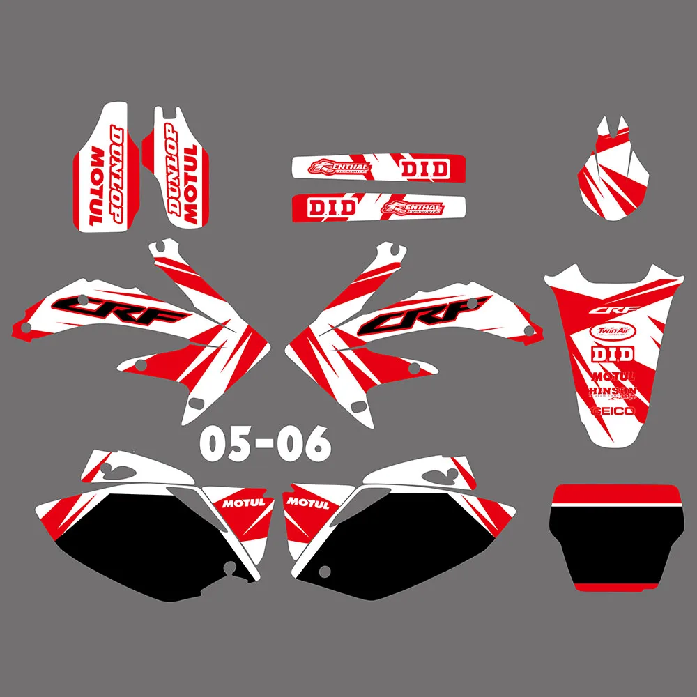 

New Motorcycle Graphics Background Decal Sticker For Honda CRF 450 450R CRF450 CRF450R 2005 2006 Protector Sticker Customize