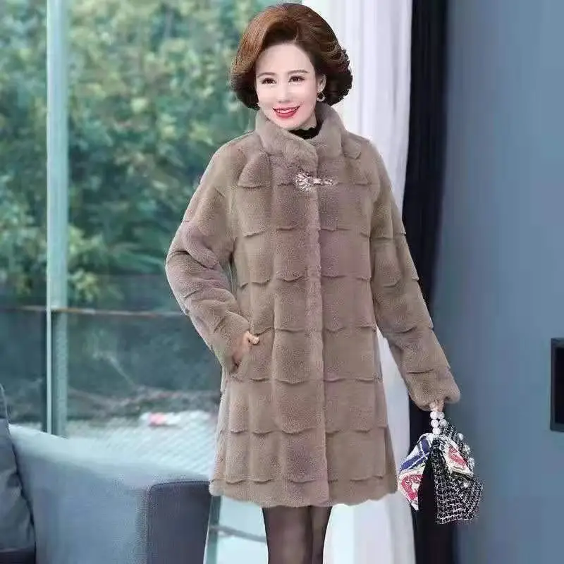 New Winter Coat for Women Long Faux Fur Coat Parkas Jackets Warm Thickening Imitation Mink Fur Jacket Oversize Fashion
