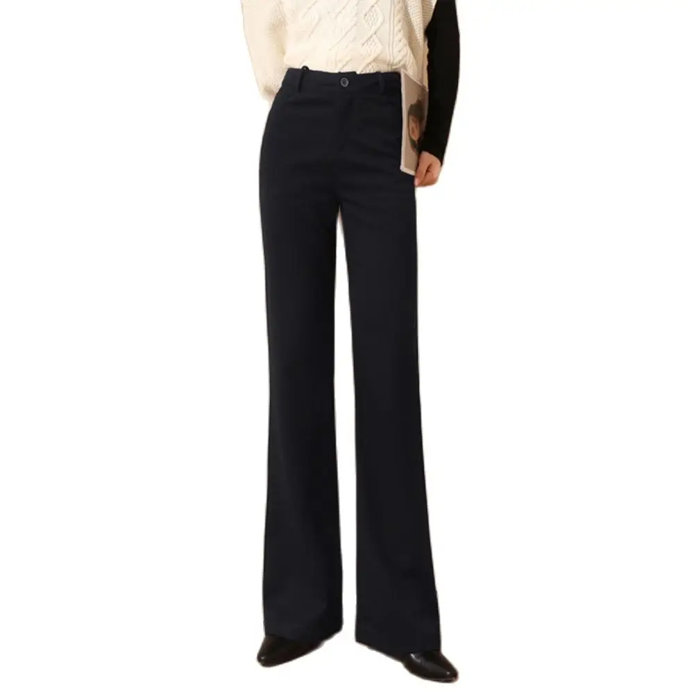 2022 spring and autumn new black flared pants women's high waist trousers large size temperament commuter fashion