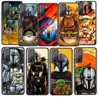 star wars the mandalorian for samsung galaxy s22 s21 s20 ultra plus pro s10 s9 s8 s7 5g soft tpu silicone black phone case cover