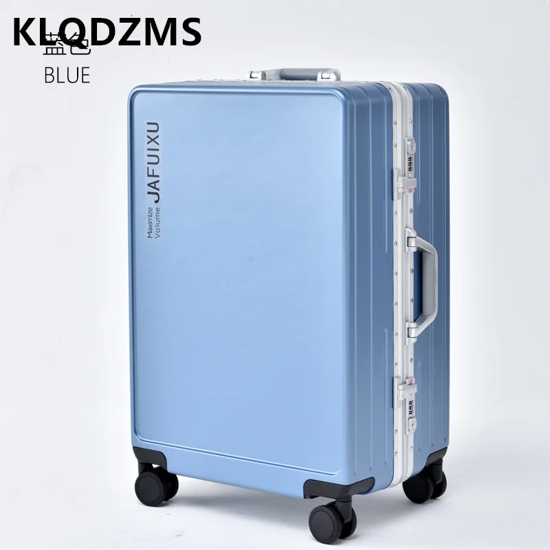 KLQDZMS Luggage Tide Aluminum Frame Mute Wheel Travel Box 20 Inch Cabin Suitcase Student 26 Inch Password Trolley Case Female