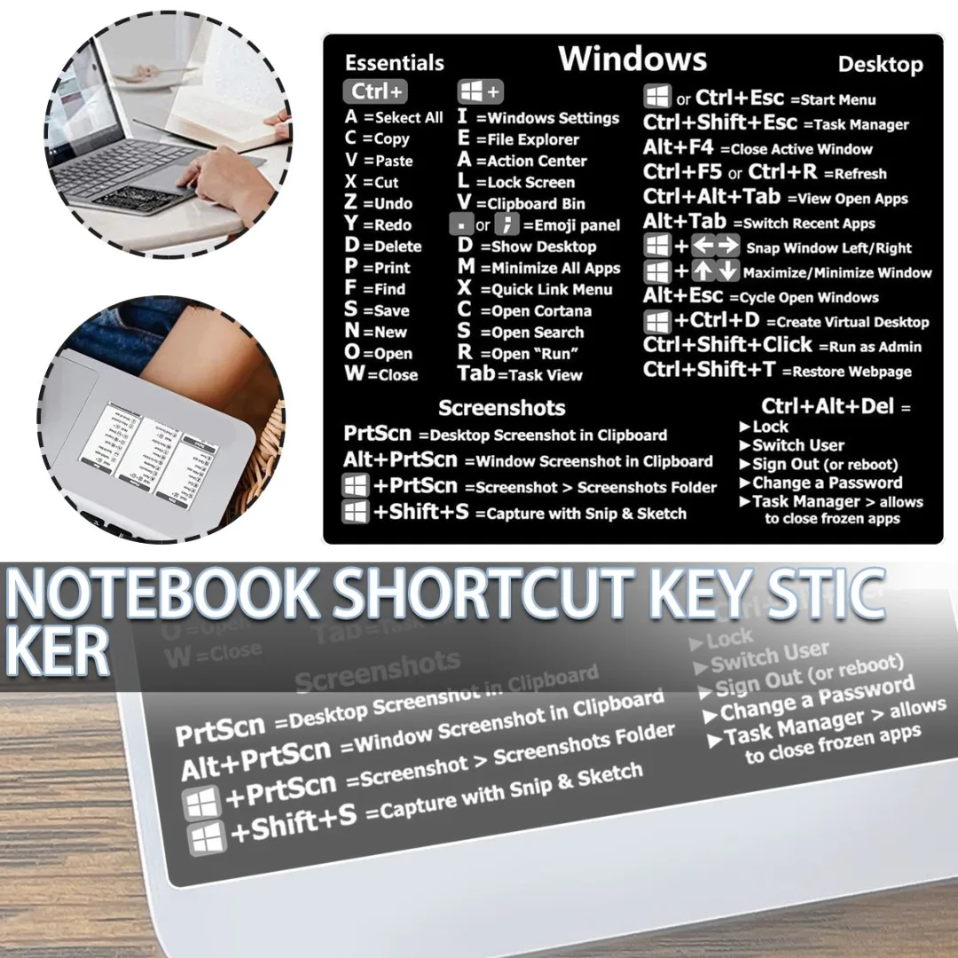 

Windows PC Reference Keyboard Shortcut Vinyl Sticker Computer Reference Keyboard Shortcut Sticker For Any PC Laptop Desktop